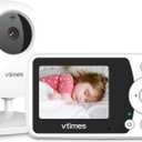 Vtimes Baby Monitor with Camera and Audio, Video Baby Monitor No WiFi Night Vision 2.4" LCD Screen Portable Baby Camera Monitor Alarm Lullaby Temperature Sensor and 1000ft, Ideal for Baby/Elderly/Pet