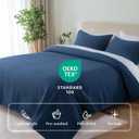 KASENTEX Oversized King Quilt Set 112"x106" Soft Washed 3-Layer Lightweight California King Bedspread, Minimalist Nordic Design, All-Season Quilt Bedding (1 Quilt + 2 Pillow Shams), Dress Dark Blue
