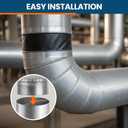 Vinyl Flexible Duct Connector 9-1/2 x 50 ft PVC and Steel HVAC Ventilation Ducting, Heavy Duty Building Supplies for Home Improvement HVAC Duct Work