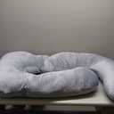 Cute Castle Pregnancy Pillows, Soft U-Shape Maternity Pillow with Removable Cover - Full Body Pillows for Adults Sleeping - Pregnancy Must Haves - Jumbo 57 Inch - Grey