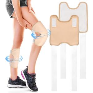 Upgraded Castor Oil Pack Wrap Larger Knee Knee Castor Oil Pack Wrap 2PCS Organic Cotton Caster Oils Compress Pads for Elbow Reusable with Adjustable Elastic Strap Waterproof Anti Oils Leak