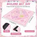 Soulchen Flower Pink American Mahjong Mat for Table with Rules, No Creases, Ships Rolled, 31.5 x 31.5 Non-Slip Noise Reduction Gaming Mat with Carrying Bag for Poker Card Board