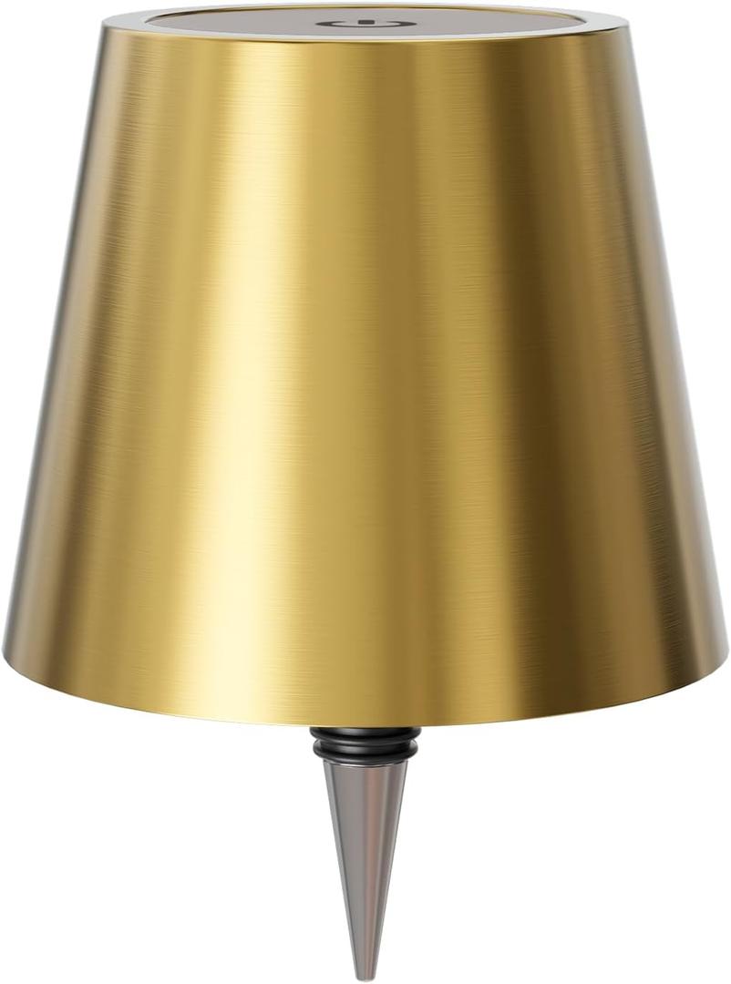 Wireless Bottle Lamp, Wine Bottle Lights with 3 Color Temperature, Rechargeable Stepless Dimming LED Bottle Lights for Liquor Bottles, Wireless Lamp for Bedroom Restaurant Bar-Gold Glossy