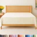 Twin Size Flat Sheet - Hotel Quality Top Flat Bed Sheet Only - Ultra-Soft, Breathable & Cooling - Fade & Wrinkle Free - Easy-Care, Stain & Shrink Resistant Bedding - Easy-Fit & Oeko-Tex - Off White