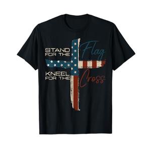 USA Flag Religious Quote 4th of July Christian Faith T-Shirt, S
