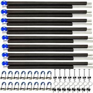 8 Universal Trampoline Enclosure Net Poles, Trampoline Poles Replacement and Hardware Fits 8 Straight Poles Round Frame