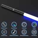 Lightsabers 15 Colors, Metal Hilt 2-in-1 Dueling Double Light Sabers, Rechargeable, Force Sound, Silent Mode, Heavy Dueling, Toys for Adults Kids Christmas Birthday Gifts Cosplay, Medium