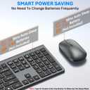 Wireless Keyboard and Mouse Combo, Full Size Keyboard and Mouse, Long Battery Life, Optical Mouse, 2.4G Lag-Free Cordless Mice Keyboard Set Ultra Slim Design for Computer, Laptop, PC, Mac, Windows