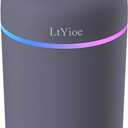 Colorful Cool Mini Humidifier, USB Personal Desktop Humidifier for Car, Office Room, Bedroom,etc. Auto Shut-Off, 2 Mist Modes, Super Quiet. (Navy)(Black)