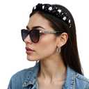 Halloween Headband for Women Black Halloween Headbands with Crystal Ghost Designs Hair band 1Pcs