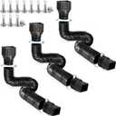 3 pack Flexible Rain Gutter Downspout Extensions,Drain Downspout Extender,Gutter Extension Flexible,Down Spout Drain Extension Pipes,Extendable from 21 to 60 Inches (3pcs black)