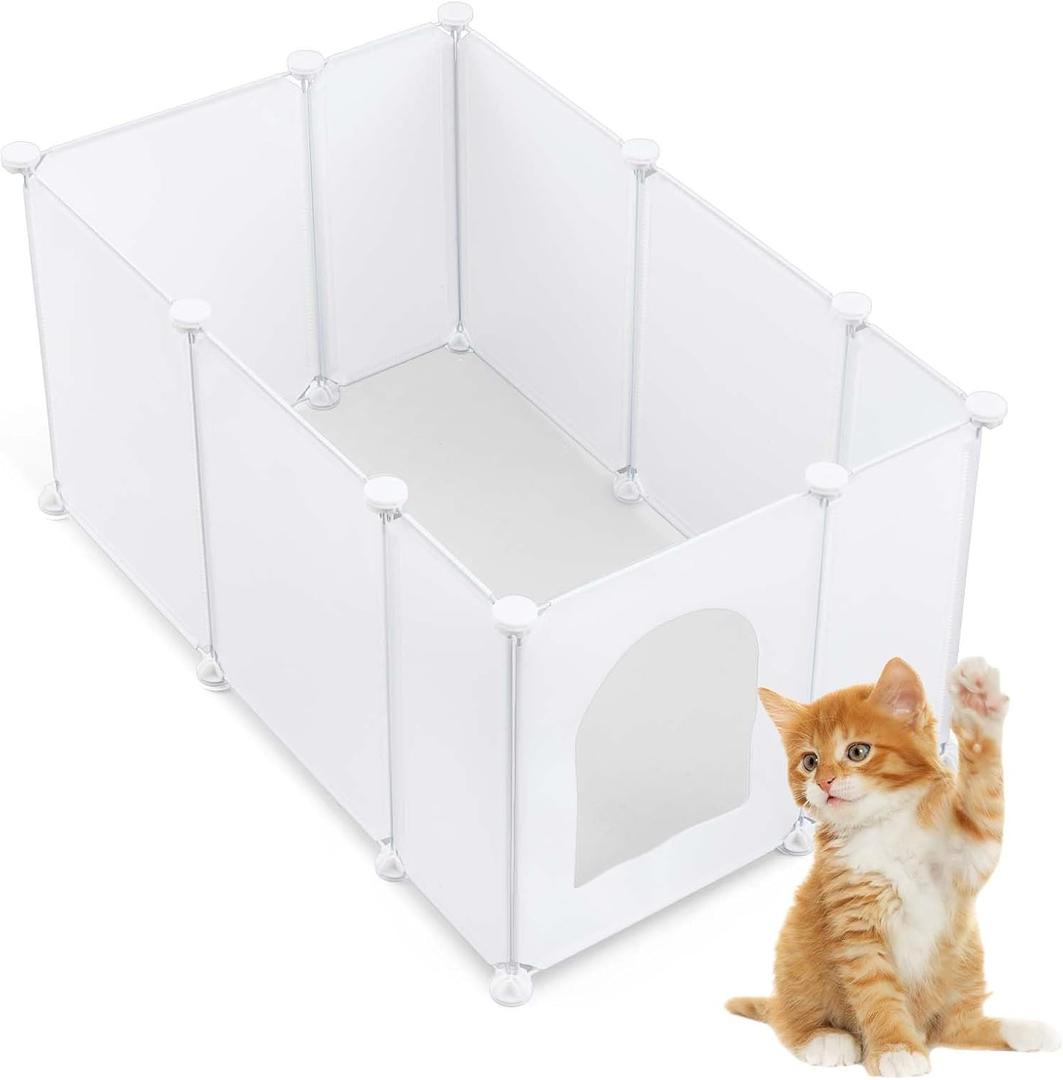 Marsui Extra Large Cat Litter Box Enclosure Splash Guard 31.5 x 20 x 15.7 Inches DIY Litter Box Wall Shield Easy Clean Dog Litter Box Enclosure Light Weight Plastic Sheets for Most Litter Boxes