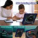 for iPad 9th 8th 7th Generation Case iPad 10.2 inch with HD Screen Protector, 360 Rotating Kickstand/Hand Strap, Shoulder Strap, Heavy Duty Military Grade - Kids Friendly