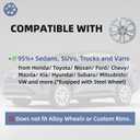 14 Inch Gloss Silver Universal Wheel Covers Hubcaps for Steel Wheels, Set of 4, Adjustable Snap-On Design for Most Sedans, SUVs, Trucks & Vans, Tool-Free Install