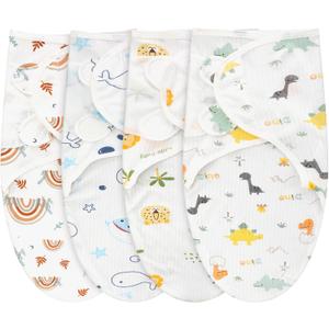 Newwiee 4 Pcs Preemie Baby Swaddle Wrap Adjustable Cotton Preemie Swaddle Blanket for Newborn Boys Girls(Pink Heart,Fit for Preemies)