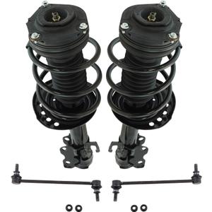 TRQ Front Suspension Kit Complete Strut & Coil Spring Assembly Sway Bar Stabilizer Link Compatible with 2013-2019 Nissan Sentra