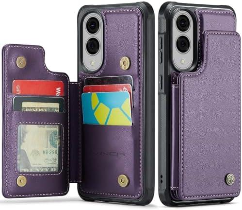 Vinich for Samsung Galaxy S25 Edge Wallet Case with Card Holder, RFID Blocking Credit Slots Kickstand Shockproof Phone Cover Fit for Galaxy S25 Edge 6.7" Purple