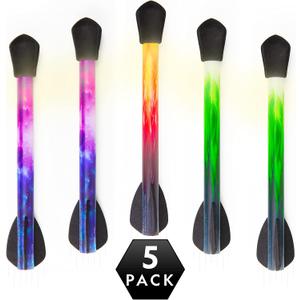 National Geographic Air Rocket Toy Refill - 5 LED Light-Up Air Rockets, Compatible with All Jump & Launch Air Powered Rocket Launchers