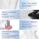 ETERNA Hazmat Suits- Disposable Protective Coveralls with Shoe Covers for Men & Women, PE & PPSB,Shield from Dirt, Dust (Large, White-5pack)