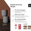 LARS NYSM Mini Salt and Pepper Shakers Set | Stainless Steel Salt and Pepper Shakers with Modern Minimalist Design, Easy Refill, Small Size (Stone Blue)
