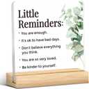 Inspirational Little Reminders Desk Decor, Inspirational Saying College Gifts Box Clear Desk Decorative Sign Decoration For Office Home Dorm Shelf Table Decor (Eucalyptus)