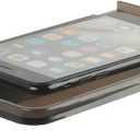 Acrylic Floating Wall Shelves - Small Stick-on Wall Mounted Phone Shelf Wonder Holder Wipes Rack Smart Speaker Shelf for Bathroom, Kitchen, Toilet, Bedroom, Office - Translucent Grey