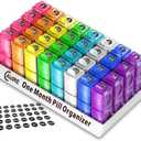 Monthly Pill Organizer, CAidRE 30 Day Pill Organizer 2 Times a Day, One Month Pill Box Organizer AM PM, Weekly Pill Holder for Fish Oil, Vitamins, Supplements