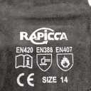 RAPICCA Fireplace Gloves Fire Heat Resistant: Black 14IN - Fireproof Leather for Fireplace Fire Pit Wood Stove Campfire Furnace BBQ Grill Oven Stick Mig Welding Welder Gear Size 14