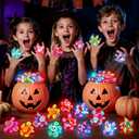 SpringFlower 24 PCS Party Favors for Kids, Glow In The Dark Halloween Toys Bulk, Light up Rings Halloween Toys For Goodie Bags Filler, Basket Stuffers, Trick or Treat,Classroom Reward