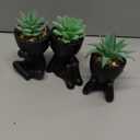 Der Rose 3pcs Fake Succulents Plants Artificial for Black Bathroom Bedroom Home Living Room Halloween Decor Aesthetic Indoor