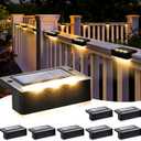 Solar Deck Lights 8 Pack, Solar Stair Lights Outdoor Waterproof for Patio, Fence, Front Porch, Balcony, Deck Railing, Garden, Yard, Christmas Lights Decorations Outside(Warm White)