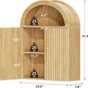 Kalrin Arched Wall Cabinet, Large Wood Bathroom Cabinet Wall Mounted Cupboard, Modern Floating Storage Cabinet with Door Adjustable Shelf, Wood Organizer Light Oak, 23.6 x 31.5 x 7.8 inches