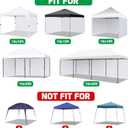 Acepic Canopy Sidewalls for 10x10 Pop Up Canopy Frame, Waterproof UV Protection Material for Outdoor Events, Courtyard, Vendor Booths (White, 3 PCS Sidewalls Only)