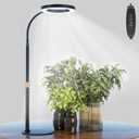 bseah Grow Light, LED Plant Light for Indoor Plants Growing, Full Spectrum Desk Grow Lamp with Pedestal, Automatic Timer for 3H/9H/12H, 10 Dimmable Levels, Height Adjustable (Black)