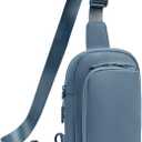 CHOLISS Small Crossbody Bags for Women and Men, Sling Bag for Women and Men Trendy, Fanny Packs Chest Bag with Extended Strap (Lake Blue)