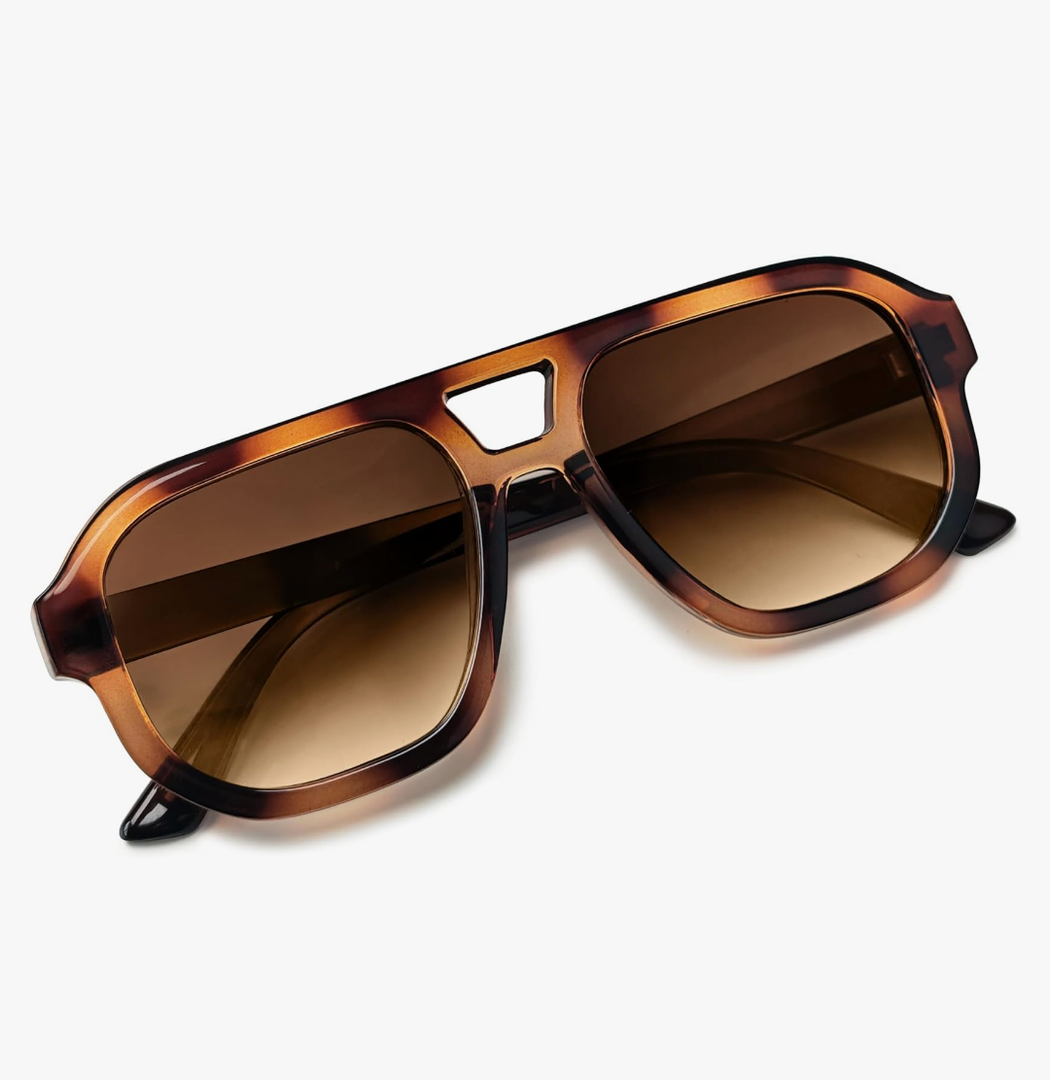 livho Trendy Polarized Square Aviator Sunglasses Women Men Square Eyewear Frame, Retro Sun Glasses for Women Men 2025 Shades