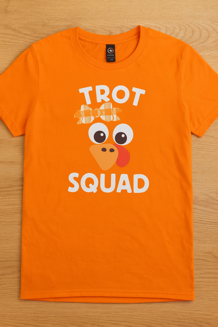 Thanksgiving Day Running Turkey Trot Squad T-Shirt Orange, Large