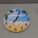 Britimes Round Wall Clock Silent Non-Ticking Battery Operated Clock 10 Inch, Palm Tropical Beach Summer Tree Home Decor for Living Room, Kitchen, Bedroom, and Office