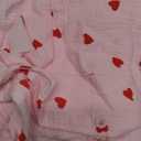 codcm Womens Pajama Sets Cotton Pj Set Cute Heart Print Long Sleeve Button Down Shirt With Long Pants (Large)