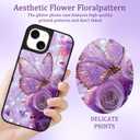 Fiyart Designed for iPhone 15 Plus Case,Cute 3D Glossy Butterflies for Women Girls Hard Shell Durable Shockproof Luxury Aesthetic TPU Phone Bumper 6.7"-Purple