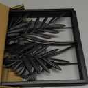 QXSXKJ Black Metal Wall Decor Framed, 3d Modern Metal Wall Art with Light, Minimalist Abstract Black Line Art DCor, 4 Piece Home Art for Living Room Bedroom Bathroom