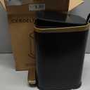 CEROELDA Small Bathroom Garbage Can with Lid Soft Close-5L/1.3 Gal Slim Garbage Can-Metal Step Wastebasket-Rectangle Narrow Waste Bin for Office, Bedroom, Toilet, Live Room-Black