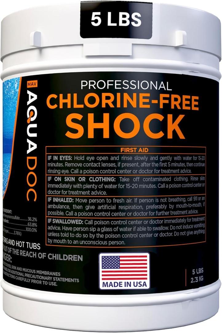 Aquadoc Non-Chlorine Spa Shock for Hot Tub - Chlorine Free Treatment & Enhanced Shock to Assist Bromine - Suitable Oxidizer - 5lbs