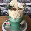 Gardening Theme Cake Topper,Shed Garden Allotment Yard Wooden Cake Topper Set,Spade Shed Watering Can Wellington Boots Cake Topper for Retirement Golden Birthday