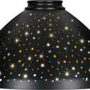 Metal Lamp Shade For Floor Lamp, Etched Stars Torchiere Lamp Shade Replacement, Hanging Light Shade Replacement Parts 10" Metal Etched Stars Lamp Shade Pattern 2 1/4" Fitter, Screw-On, Uno-Type