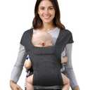 HEYVALUE Baby Carrier Newborn to Toddler(7-35lbs), Ergonomic Cross-Back Wraps with Adjustable Straps, Newborn Carrier with Effortless Put-On, Head Support for Hands-Free Comfort, Deep Gray