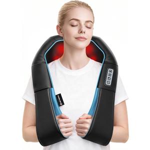 Mo Cuishle Shiatsu Neck and Shoulder Massager with Heat Deep Kneading Massage for Relaxation Ideal for Christmas, Mother's Day, Father's Day, Gifts for Men, Women, Mom and Dad