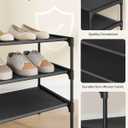 SONGMICS Shoe Rack, 3-Tier Shoe Storage Organizer, Space-Saving, 11.7 x 24.5 x 21 Inches, Entryway, Metal Frame, Non-Woven Fabric Shelves, Ink Black ULSH023BH01
