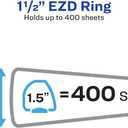 Avery Durable View 3 Ring Binder, 1-1/2 Inch EZD Rings, 1 White Binder (09401)