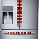 Miaowater 4PCS Refrigerator Door Handle Covers Kitchen Appliance Decor Handles Anti-Skid Anti-Static Protector Fridge, Dishwasher Oven Keep Off Fingerprints, Food Stains (Christmas Red) (4PCS 15.74*5.5")